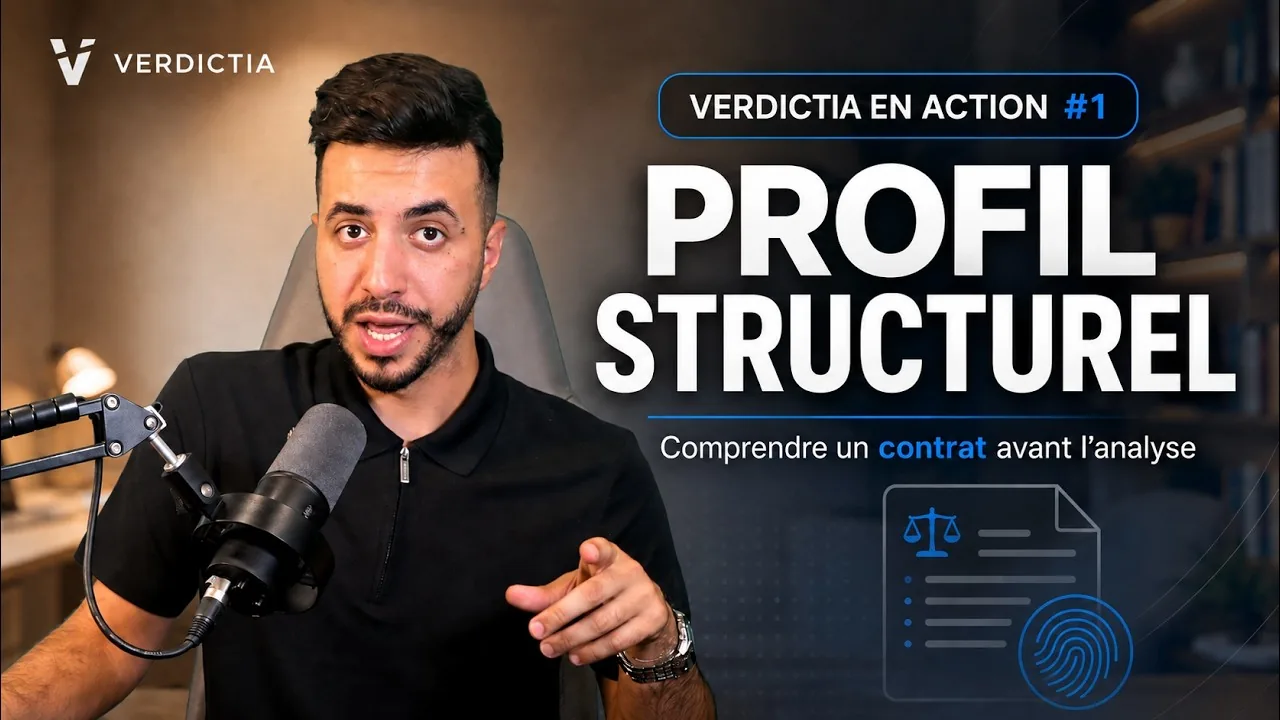 Miniature officielle YouTube pour Verdictia en action #1 - Comprendre la structure d’un contrat avant l’analyse