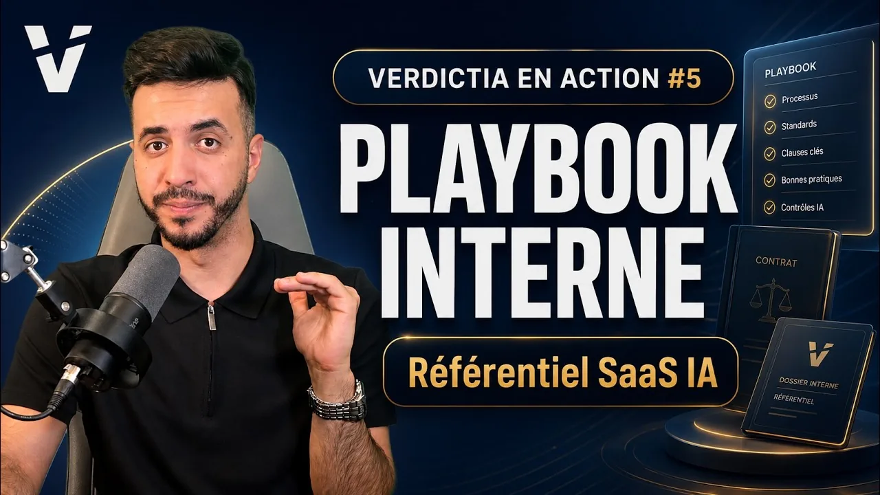 Miniature officielle YouTube pour Verdictia en action #5 — Analyser un contrat selon un playbook interne